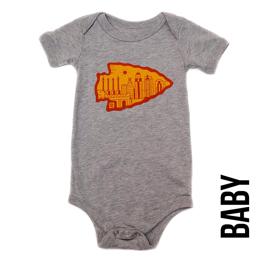 Arrowhead | Grey Baby Triblend Onesie