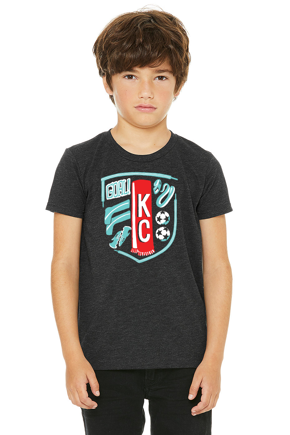 Goal | Charcoal Black Youth Tee