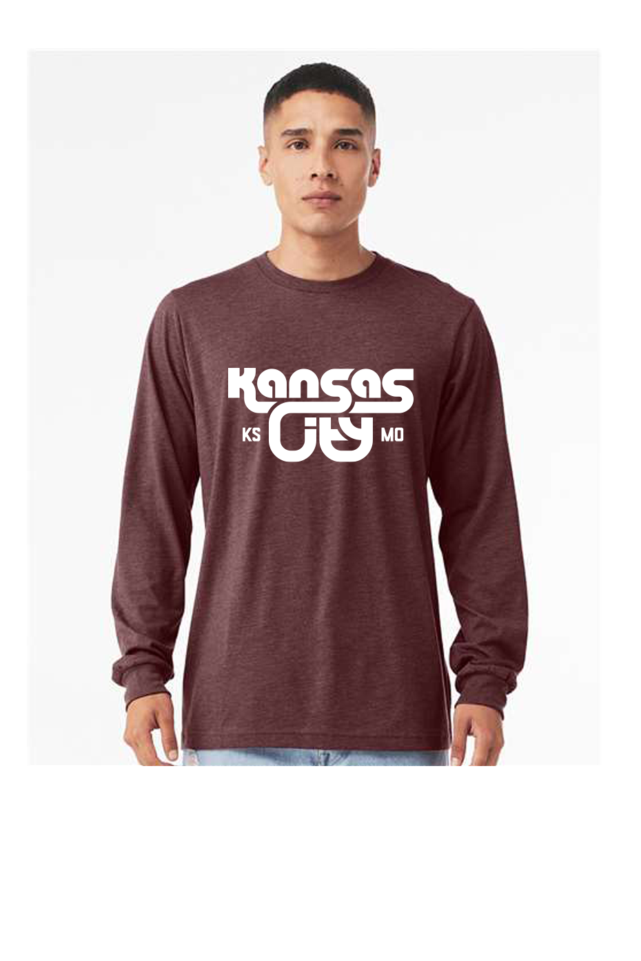 KCK/MO | Heather Maroon Unisex Long Sleeve
