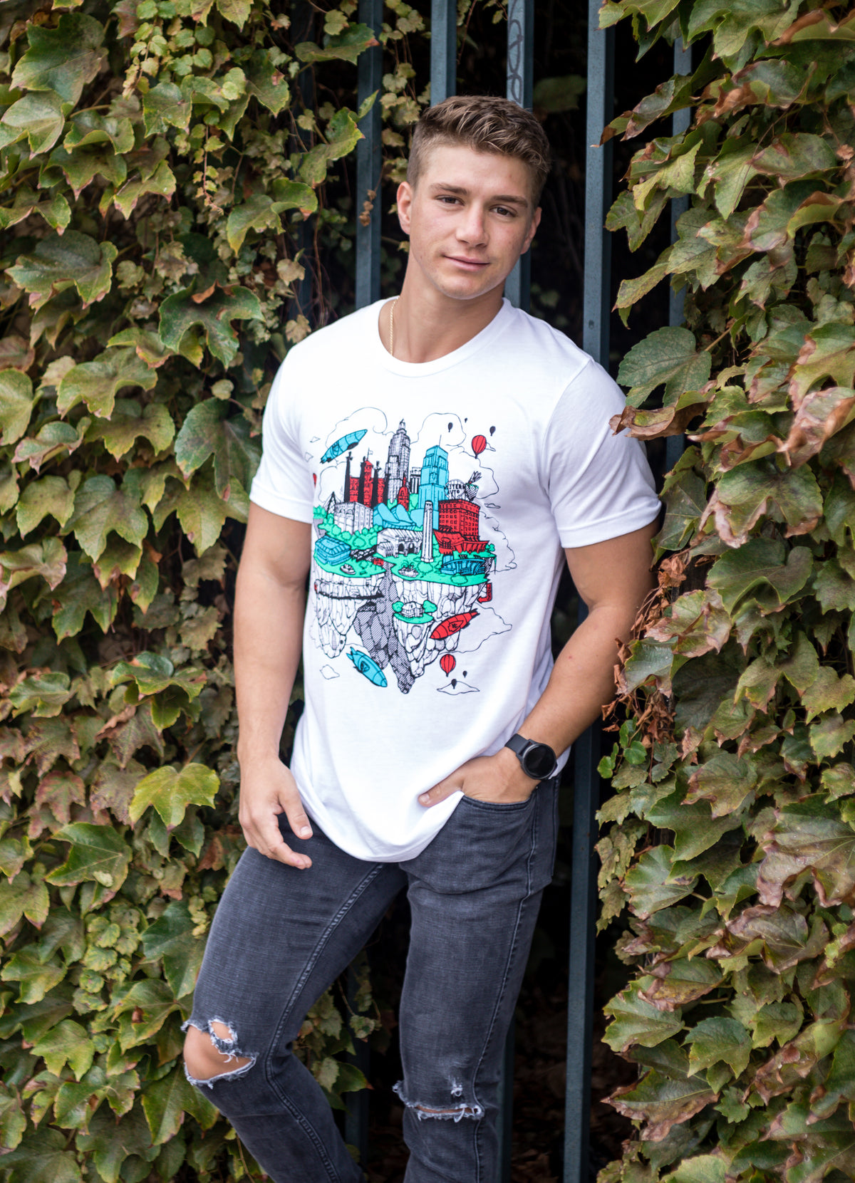 Floating KC | White Unisex Tri-Blend