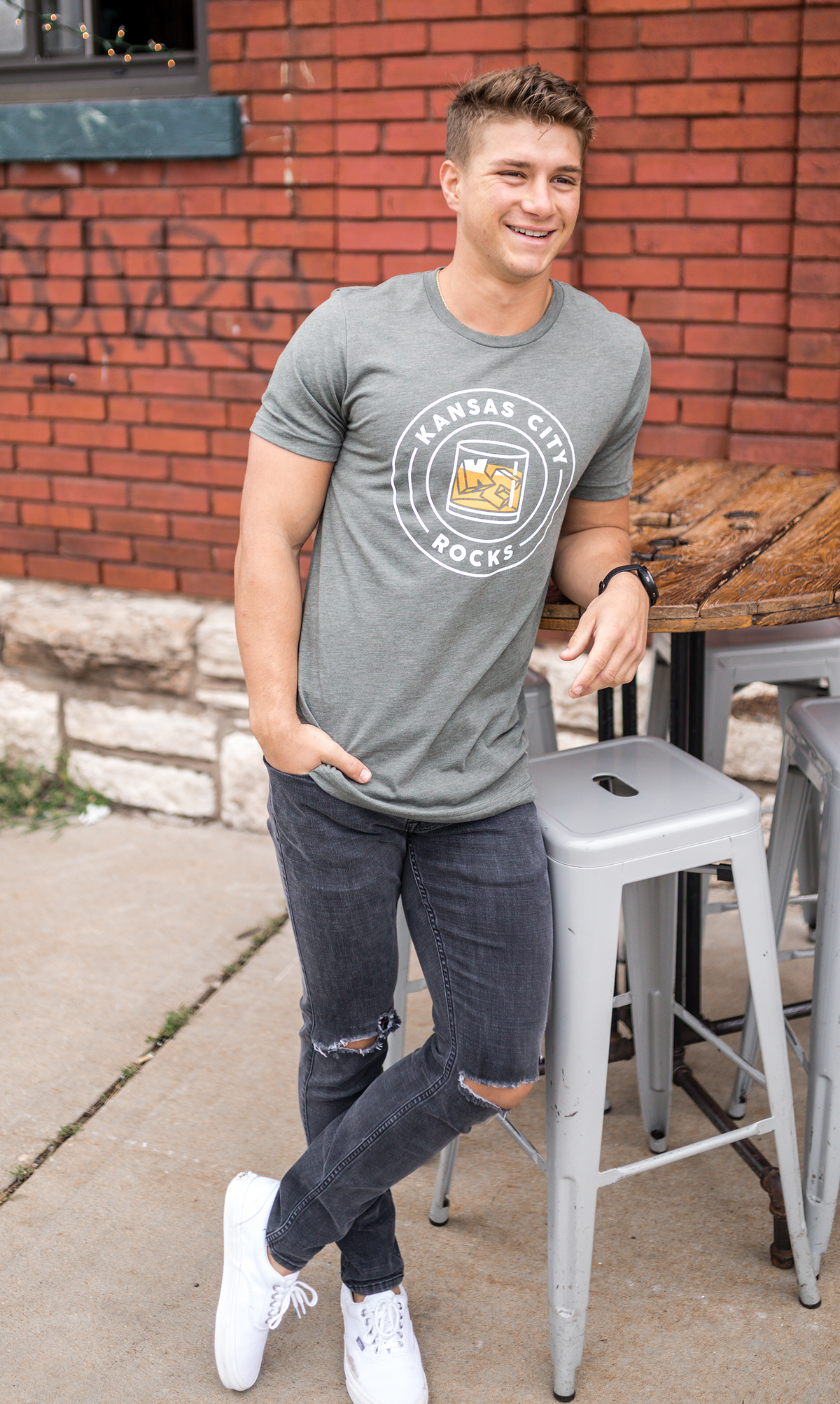 KC Rocks | Military Green Unisex Tri-Blend