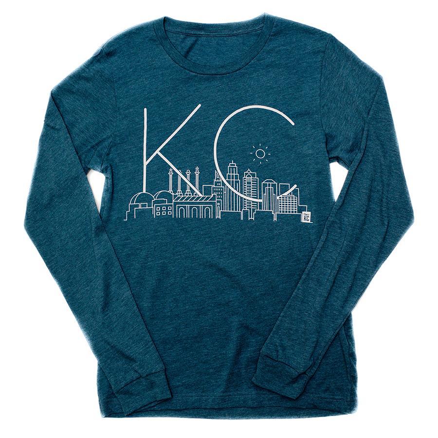 Skyline KC | Teal Unisex Long Sleeve