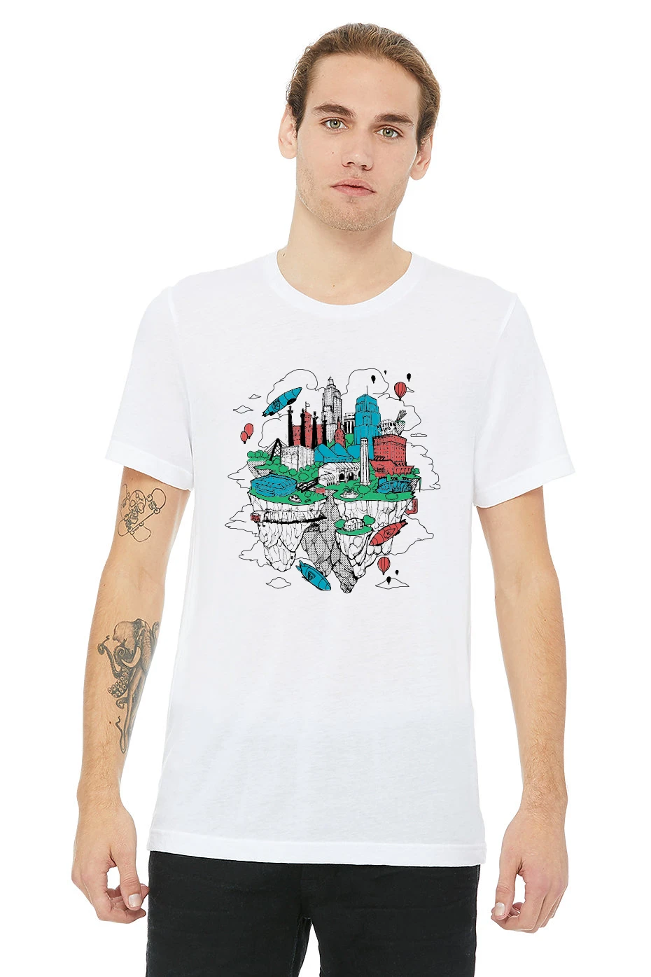 Floating KC | White Unisex Tri-Blend - HyperKC