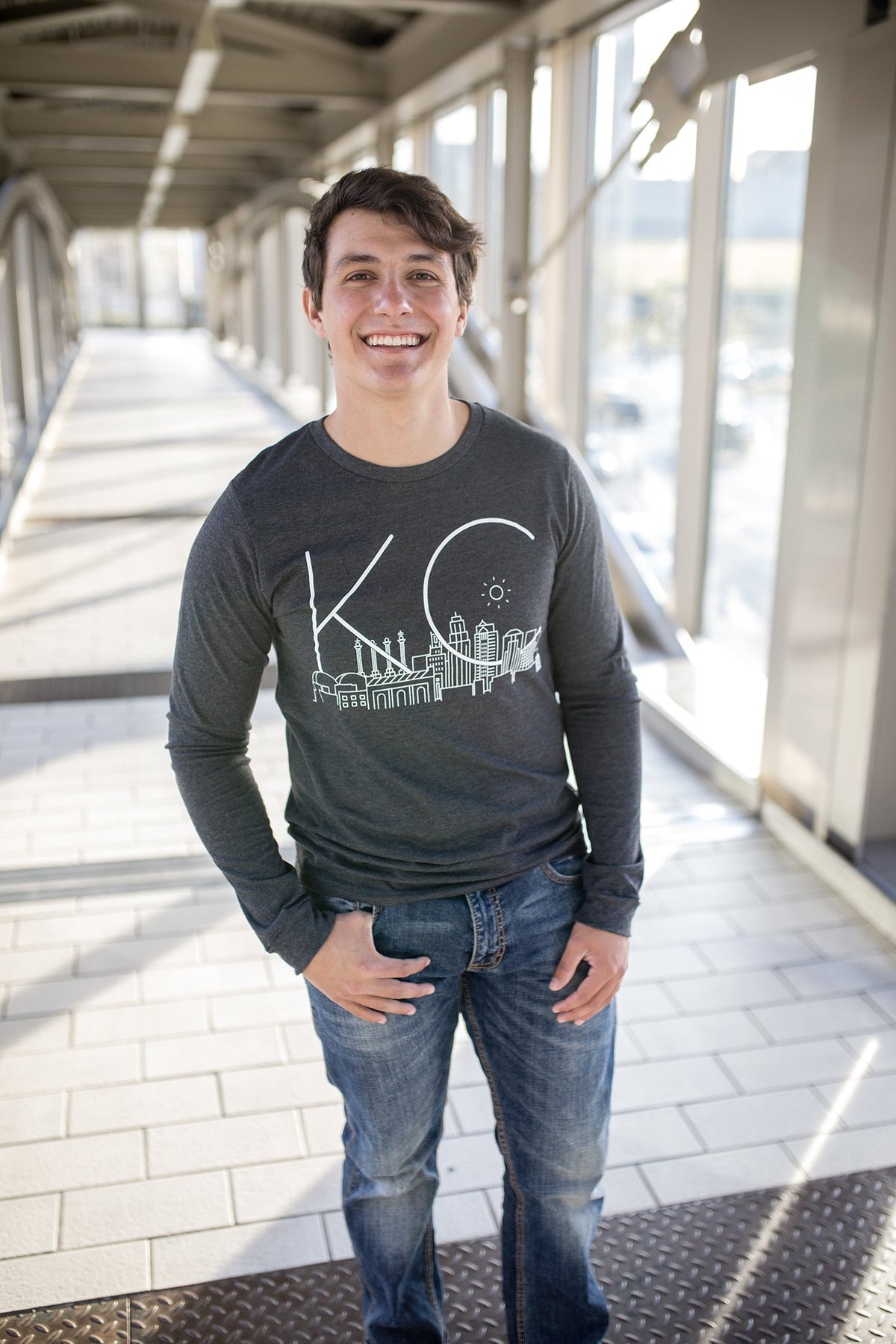 Skyline KC | Dark Grey Unisex Long Sleeve