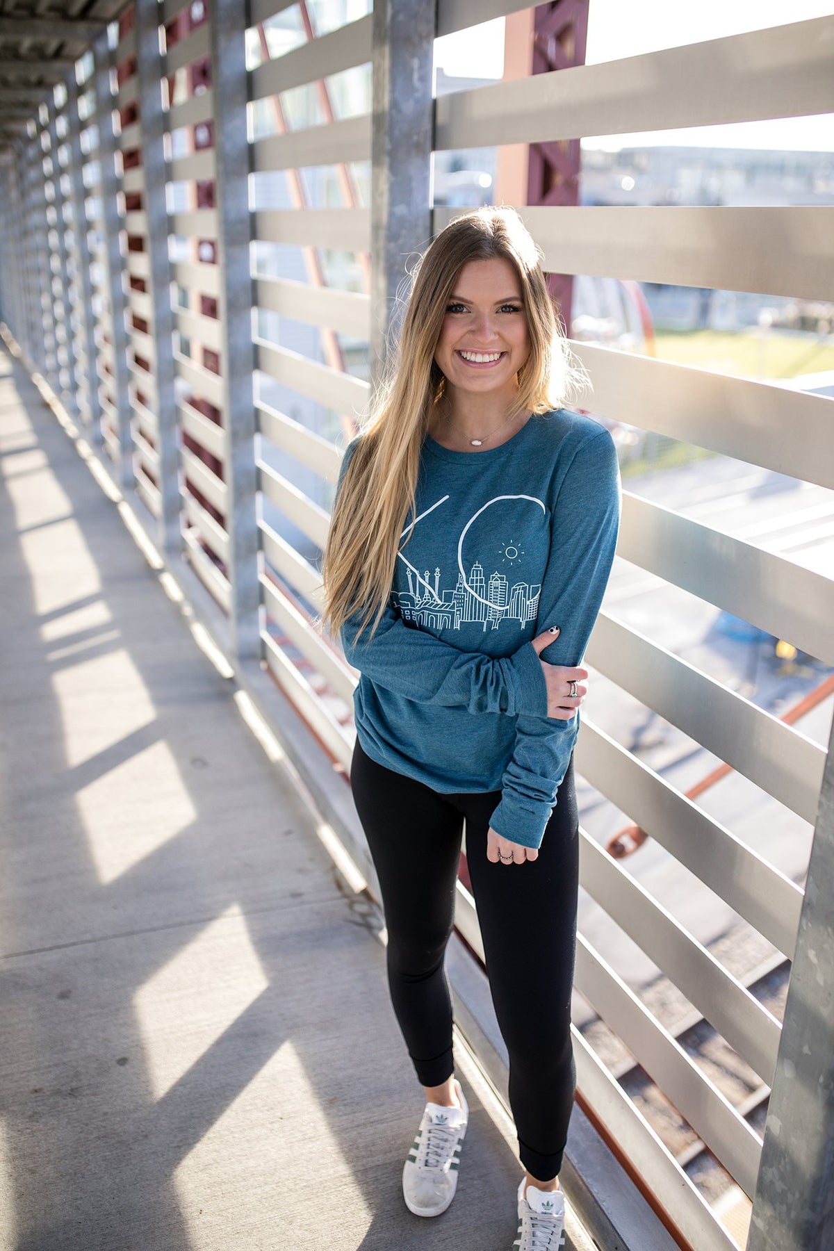 Skyline KC | Teal Unisex Long Sleeve