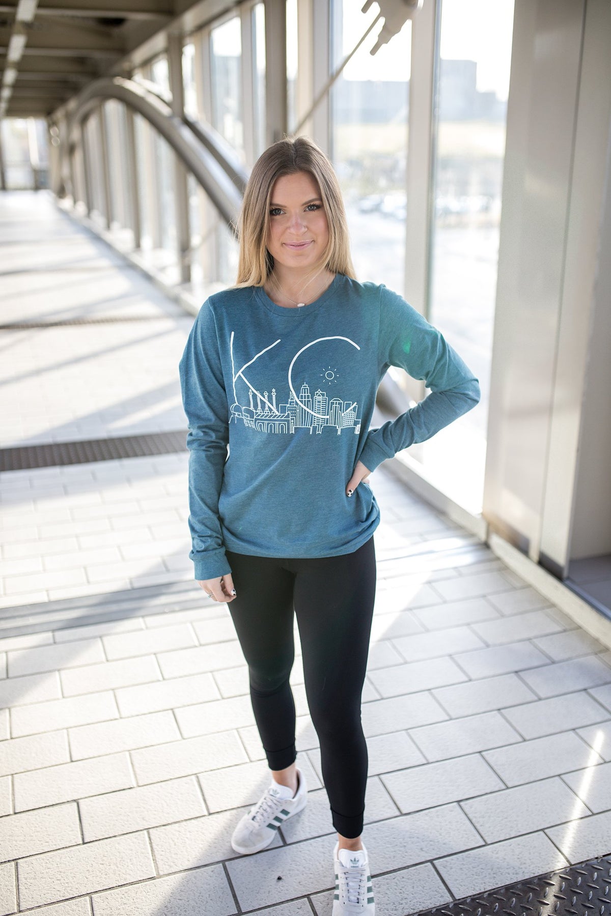 Skyline KC | Teal Unisex Long Sleeve