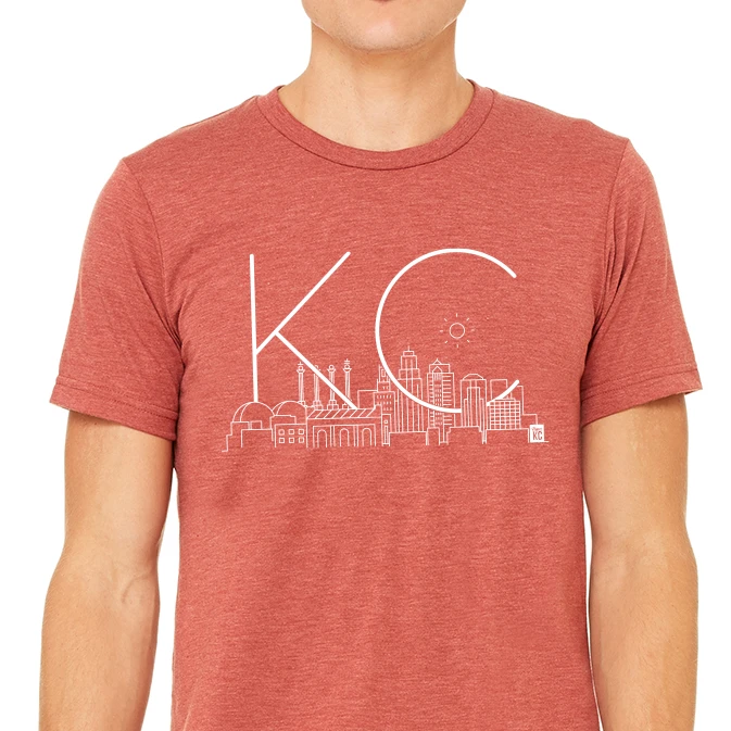 Skyline KC | Clay Unisex Tri-Blend